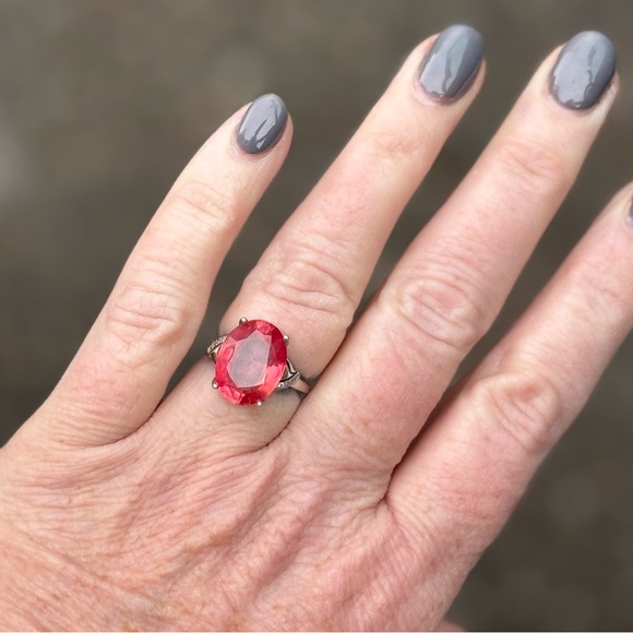 chrisikins Jewelry - Certified Gemstone 8.85CT Natural Orange Spinel in 925 Sterling Silver Ring Sz 7